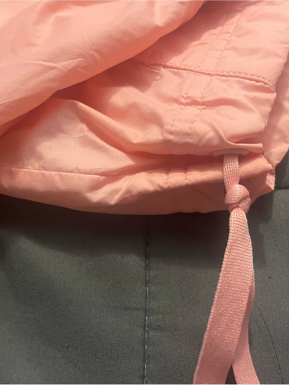 Nike Women's Peach and White Hooded Bomber Windbreaker